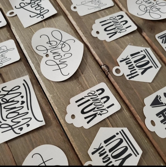 Thank You Tags Tan Brown Variety Set Bundle Card S - Picture 3 of 7